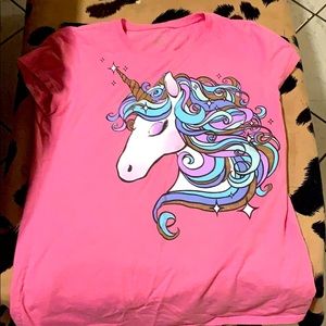 Pink Unicorn Top Size 10/12